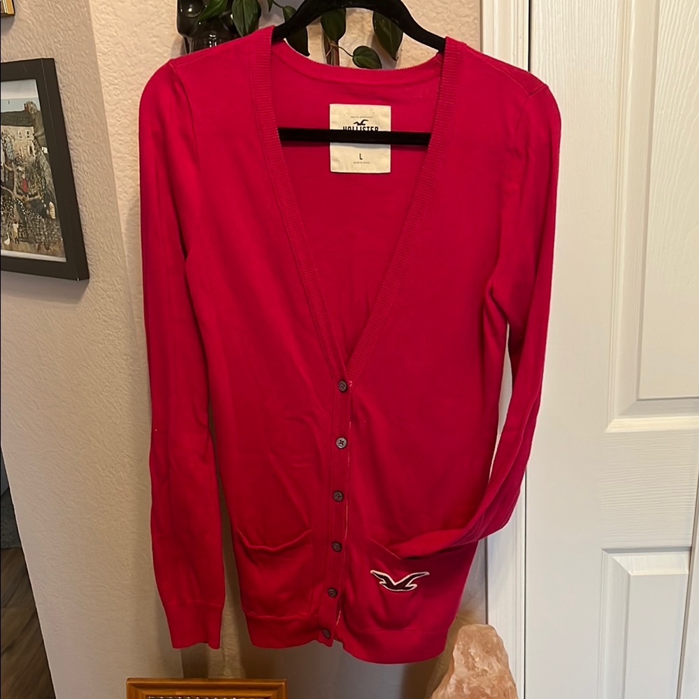 Hollister Women's pink Cardigan Sweater